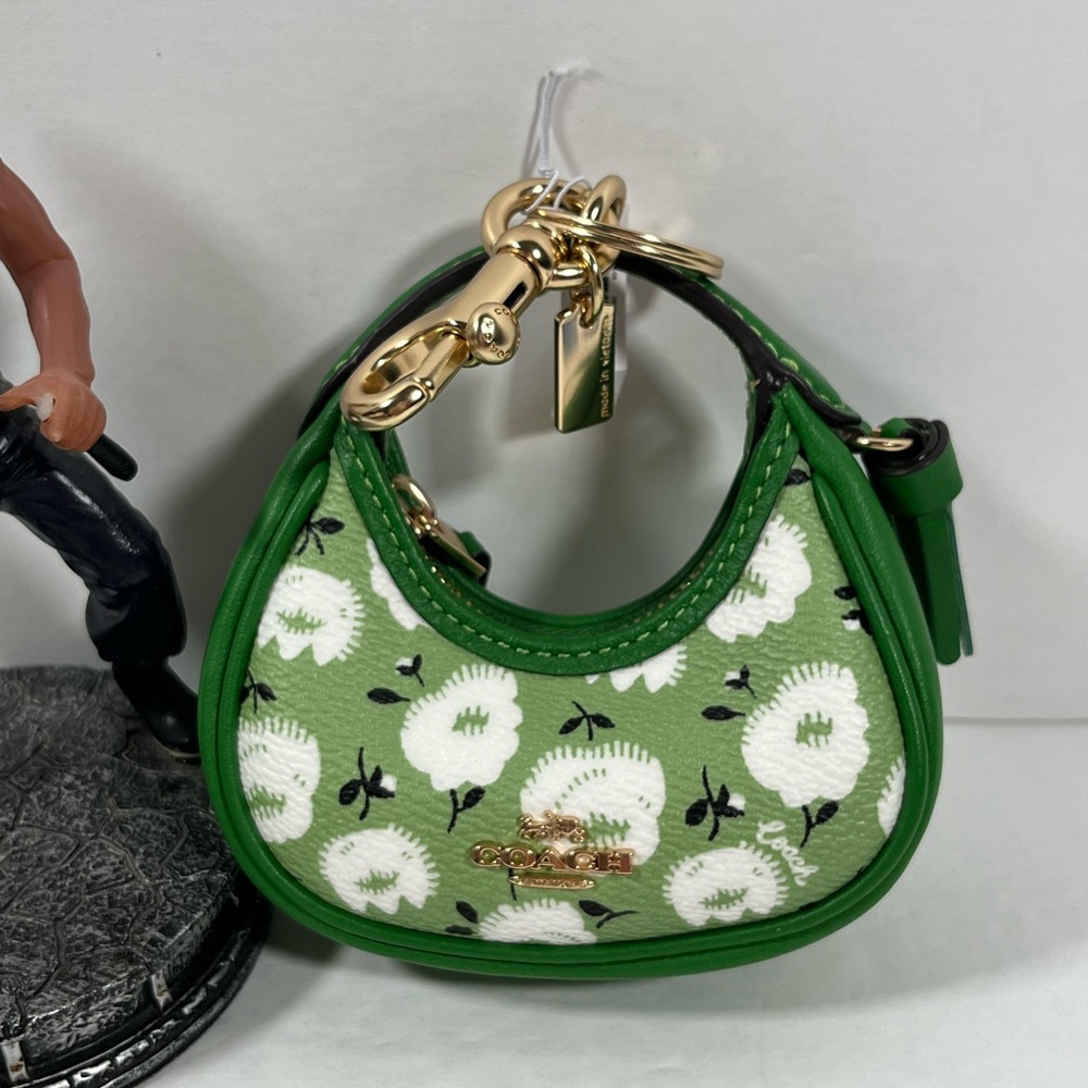 Coach Mini Carmen Bag Charm With Floral Print NWT - Picture 7 of 7